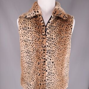 Ann Trinity Faux Cheetah Vest Women's XL